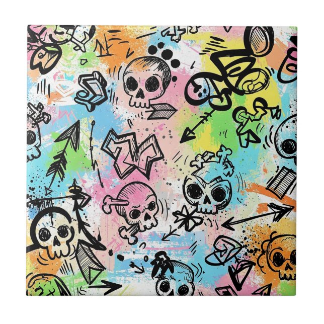 Colorful Urban Graffiti Pattern (6) (Frente)