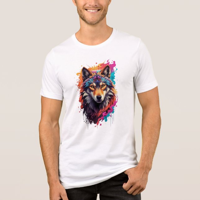 Colorful Wolf Portrait Abstract Animal Art-87694 (Frente)