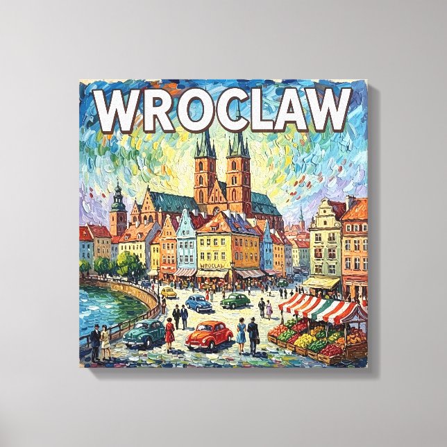 Colorful Wroclaw Cathedral Square Canvas (Frente)