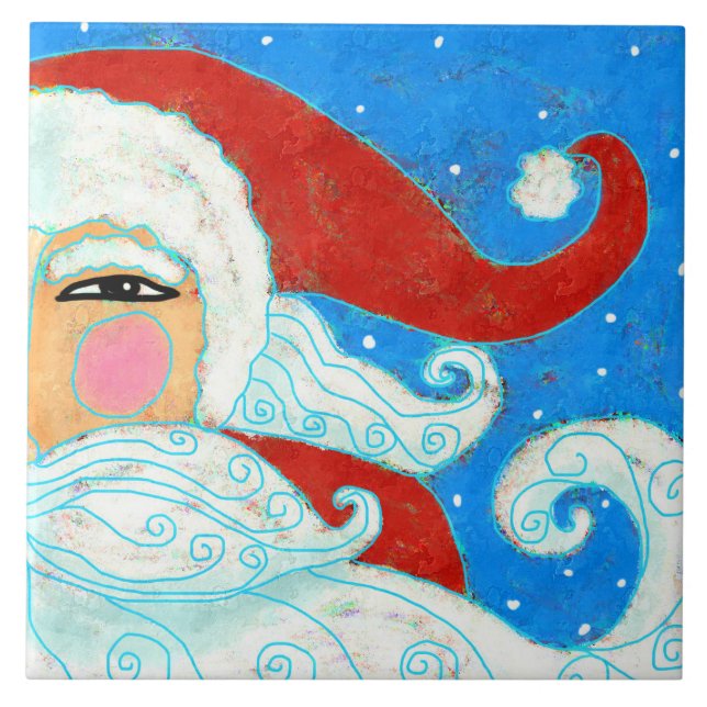 Colorida Abstrato Art Santa Claus (Frente)