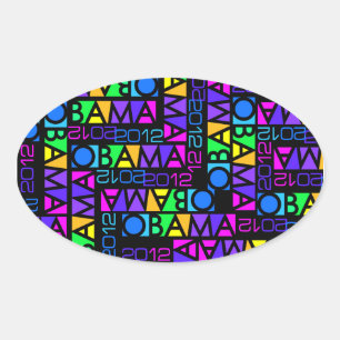 Colorida adesivos Obama 2012