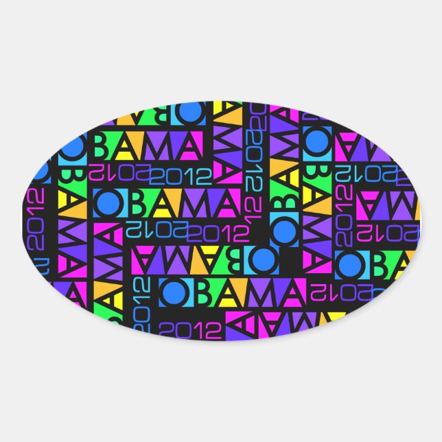 Colorida adesivos Obama 2012 (Frente)