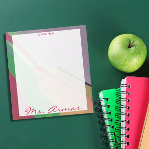 Colorida Aquarela A Nota Do Bloco De Notas Do Prof