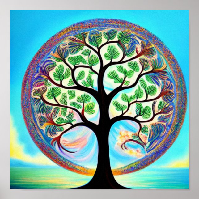 Colorida Árvore do Poster (Frente)