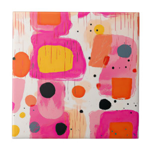 Colorida Blocks Abstrato Patterian Bohemian