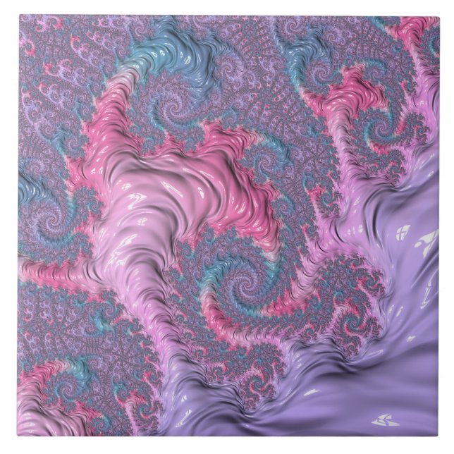 Colorida Boho Hippie Groovy Trippy Pastel Fractal (Frente)