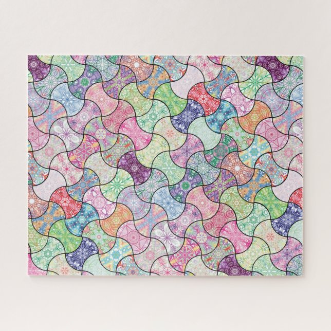 Colorida Boho Mandala Pattern Quebra-cabeça (Horizontal)