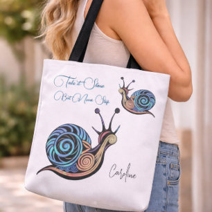 Colorida Bolsa Tote de Caracol Lento Mas Nunca Par