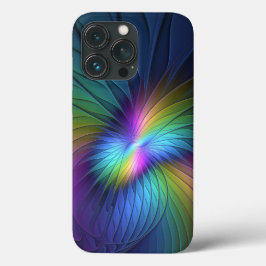 Colorida Com Arte Fractal Abstrato Moderna Azul