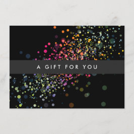 Colorida Confetti Bokeh em Black Gift Certificate
