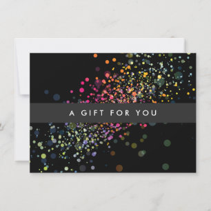 Colorida Confetti Bokeh em Black Gift Certificate