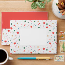 Colorida Confetti Feliz Envelope de Natal