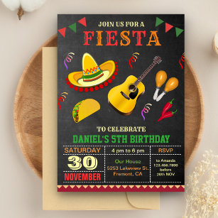 Colorida Convite de aniversário Fiesta Mexicano