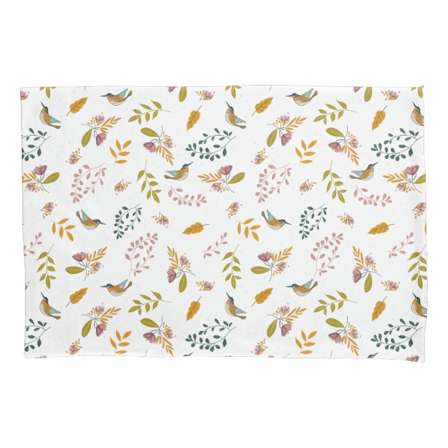 Colorida de aves Pillowcase (Frente)