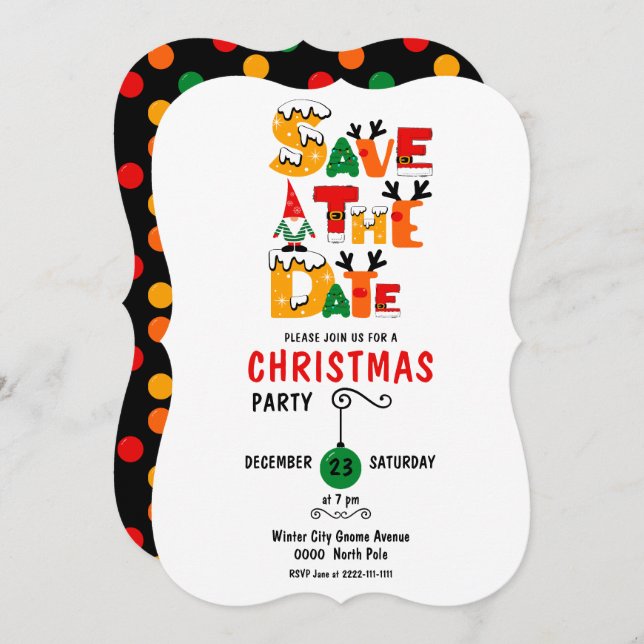 Colorida e Esbranquiçada Salvem a Data Festa de Na (Frente/Verso)