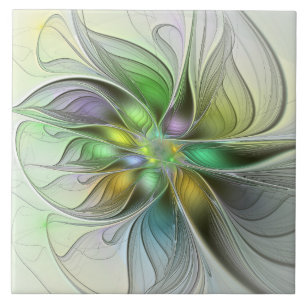 Colorida Fantasy Flor Moderno Abstrato Fractal