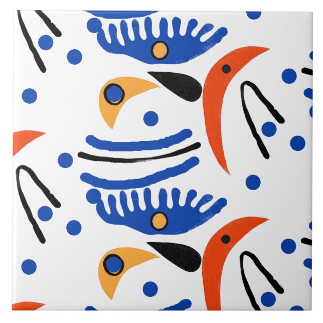 Colorida Fauvist Forma Azulejo cerâmico (Frente)