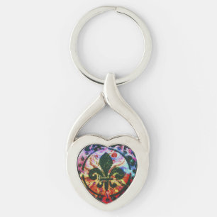 Colorida Fleur-de-lis chaveiro