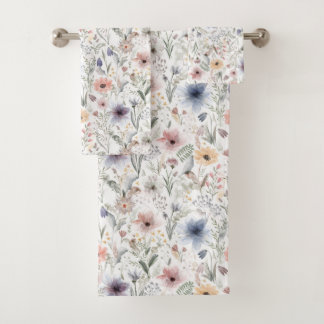 Colorida Floral Watercolor Styl Botanica Toalha