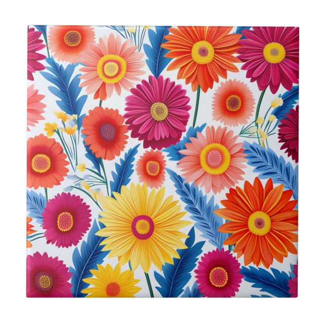 Colorida Gerbera Daisies Floral (Frente)