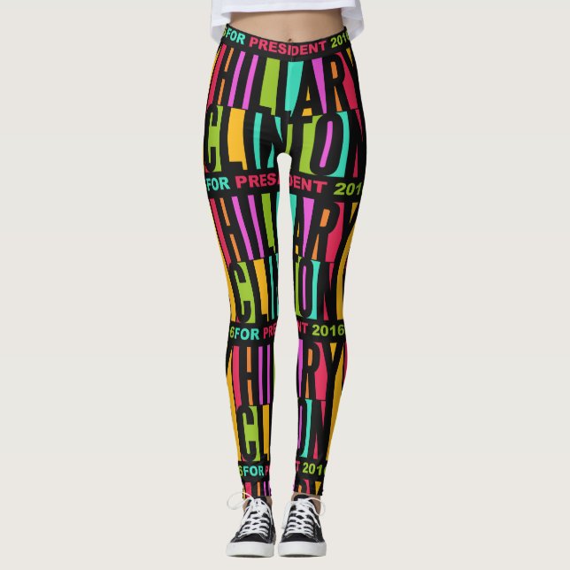 Colorida Hillary Clinton 2016 leggings (Frente)