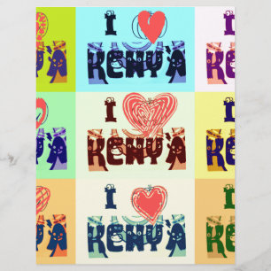 Colorida Kenya Vibrant I Love Kenya Pop Art Vetor