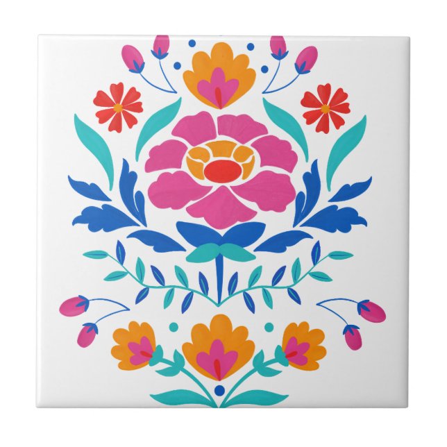 Colorida Mexicana Folk Art Floral (Frente)