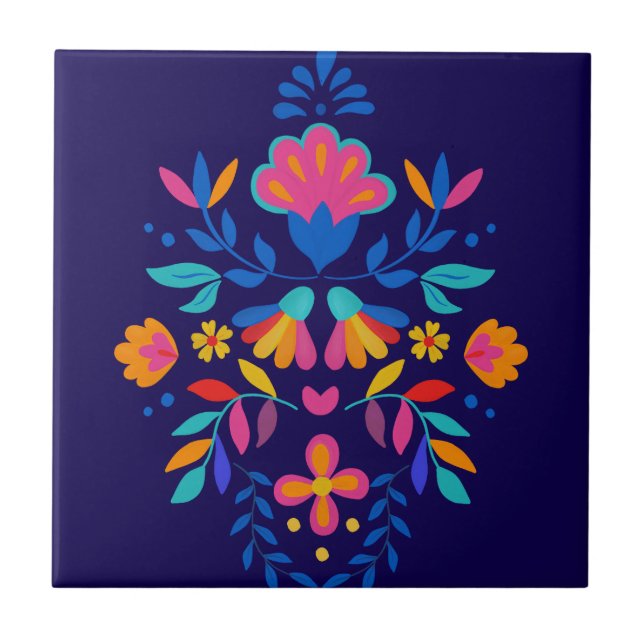 Colorida Mexicana Folk Art Floral (Frente)