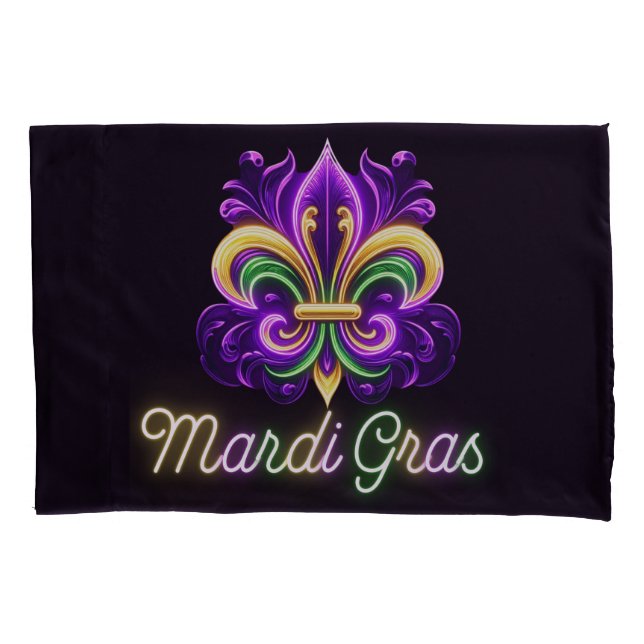 Colorida Neon Mardi Gras Fleur de lis (Frente)