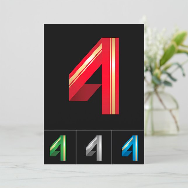 Colorida Número Quatro Convites (Criador carregado)