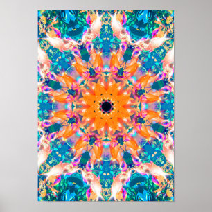 Colorida Psicodélica Dreamy Mandala Poster