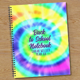 Colorida Rainbow Tie Dye de Volta ao Notebook Esco