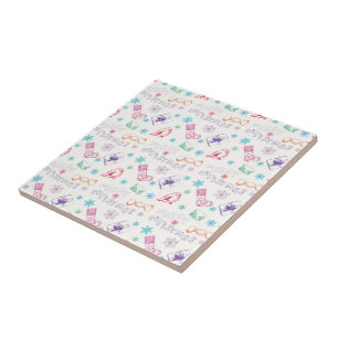 Colorida vintage feliz padrão de natal