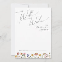 Colorida Wildflower | Cartão de Desejo de Casament