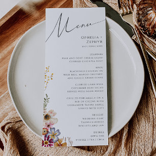 Colorida Wildflower   Menu Janto Casamento de Jard