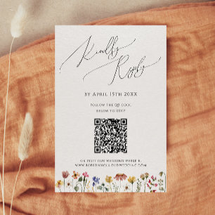 Colorida Wildflower Placa RSVP de Código QR