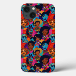 Coloridas mulheres africanas a azul