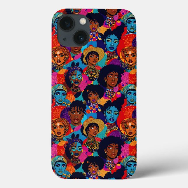 Coloridas mulheres africanas a azul (Verso)