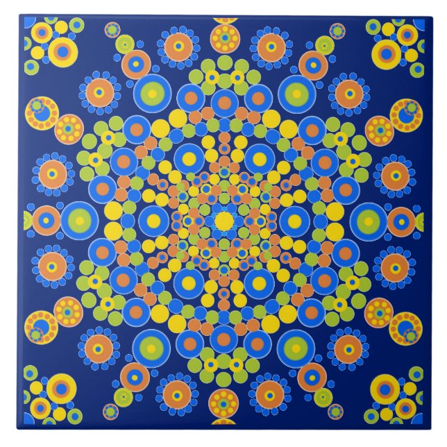 Colorido Azulejo marroquino Mosaico Cerâmico (Frente)