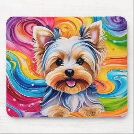 Colorido bonito Yorkie Mousepad