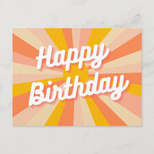 Colorido cartão postal de aniversário retro feliz
