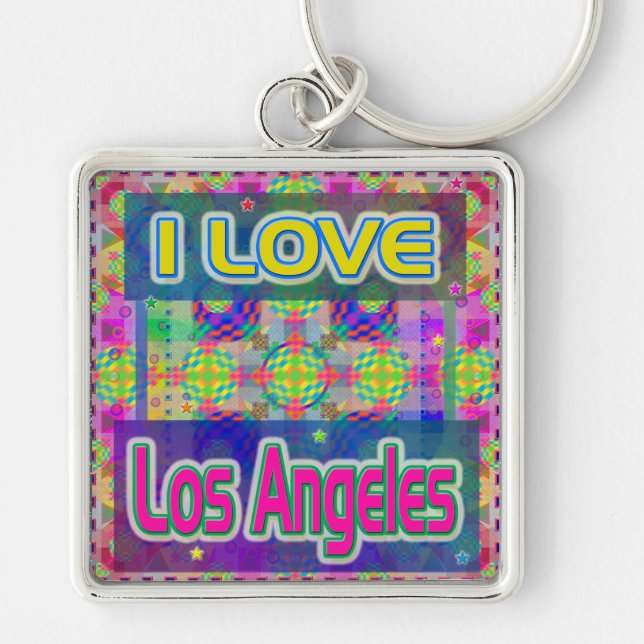 Colorido: Chaveiro de "EU AMO Los Angeles" (Frente)
