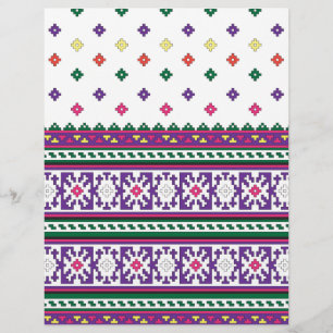 Colorido design de arte popular geométrico com flo