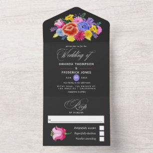 Colorido Floral Fiesta Casamento Água Tinta Tudo E