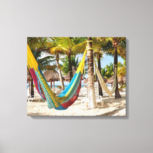 Colorido Mayan Hammock Cozumel Canvas do México (Frente)