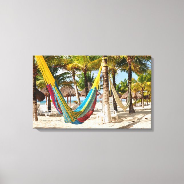 Colorido Mayan Hammock Cozumel Canvas do México (Frente)