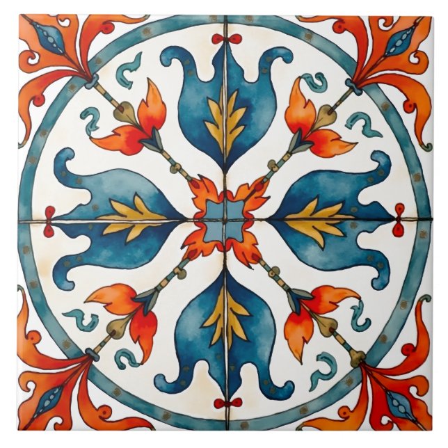 Colorido,mediterrânico,mosaico, (Frente)