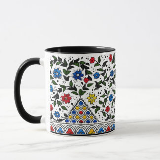 Colorido Padrão Floral Otomano em Caneca de Café A
