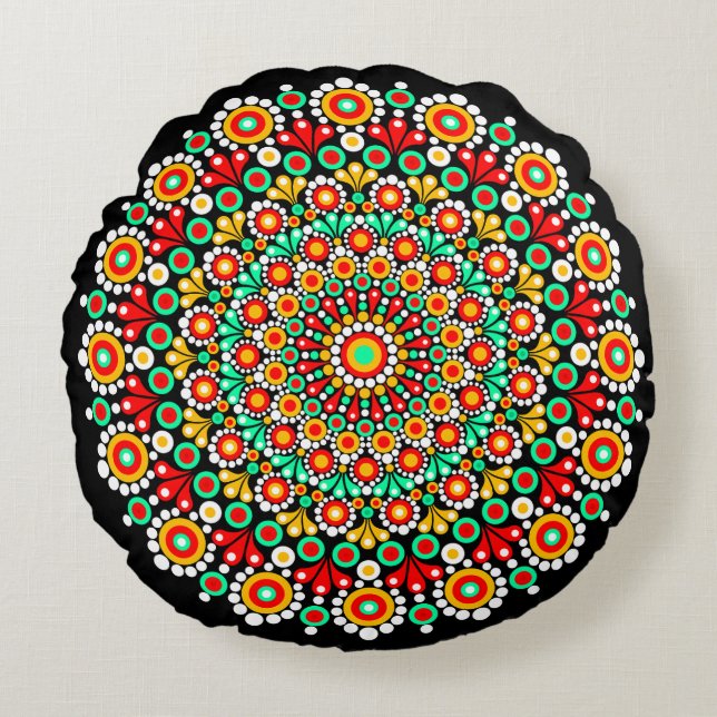 Colorido Padrão Mandala  Almofadas de Arremesso Bo (Frente)