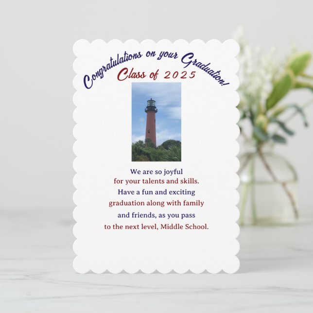 Colorido, Parabéns, Cartão de Graduação (Em pé/Frente)